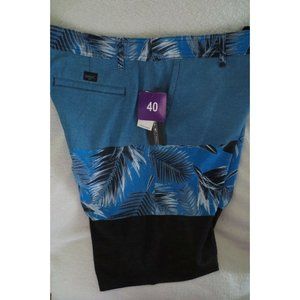 Men O'Neill Walking Surf Shorts Size 40 Blue Print Palm design New
